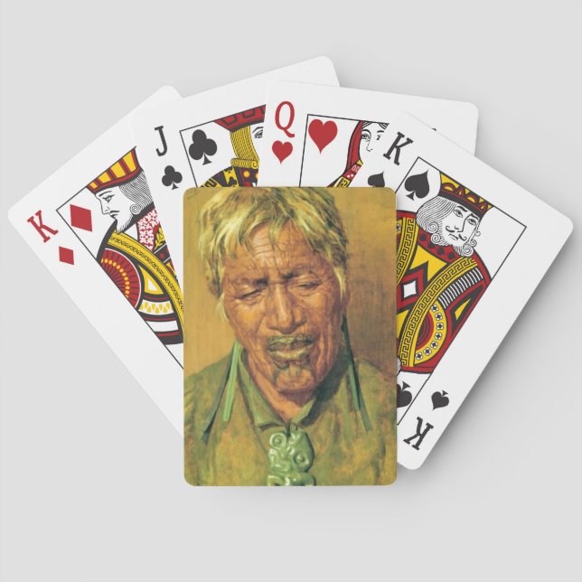 NZ Maori Leader Chieftain Historische Kunst Spielkarten (Rückseite)