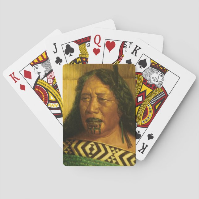 NZ Maori Leader Chieftaine Art Spielkarten (Rückseite)