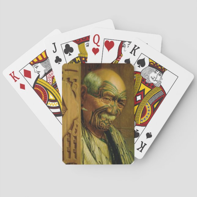 NZ Maori Leiter der Abteilung Chietaine Kunst Spielkarten (Rückseite)
