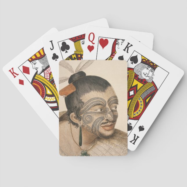 NZ Maori Leiter der Abteilung Chietaine Kunst Spielkarten (Rückseite)