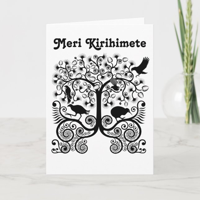 NZ Naitve Birds Weihnachtskarte Feiertagskarte (Vorderseite)