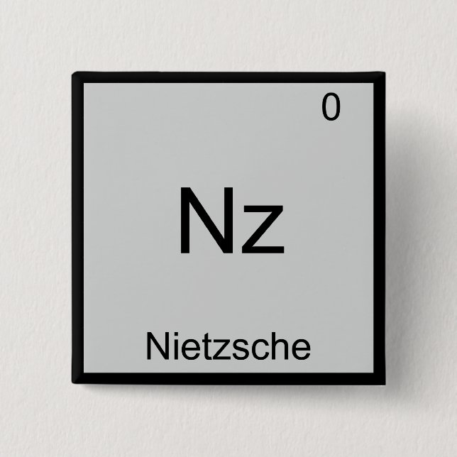 Nz - Nietzsche Funny Element Chemistry Symbol T-Sh Button (Vorderseite)