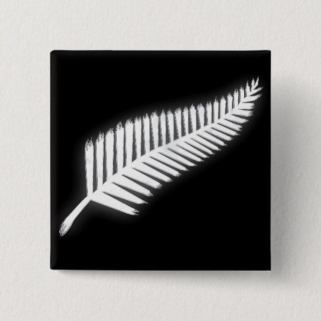 NZ Silver Fern National Emblem Patriotic Button (Vorderseite)