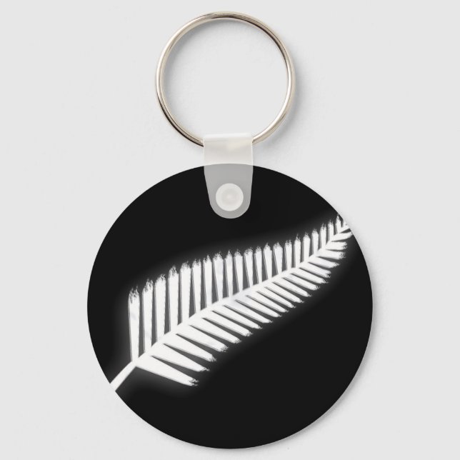 NZ Silver Fern National Emblem Patriotic Schlüssel Schlüsselanhänger (Vorderseite)