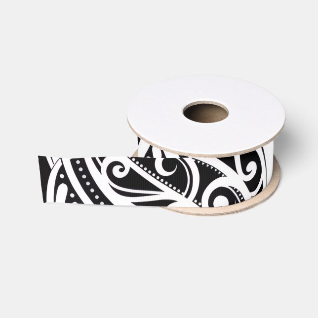 NZKULTUR-einzigartiges Māori-Design Ripsband (Spule)