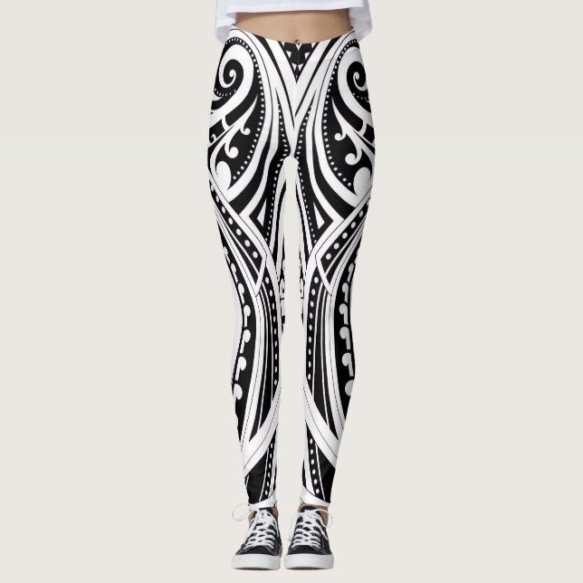 NZKULTUR Trainer Leggings einzigartiges Māori Desi (Vorderseite)