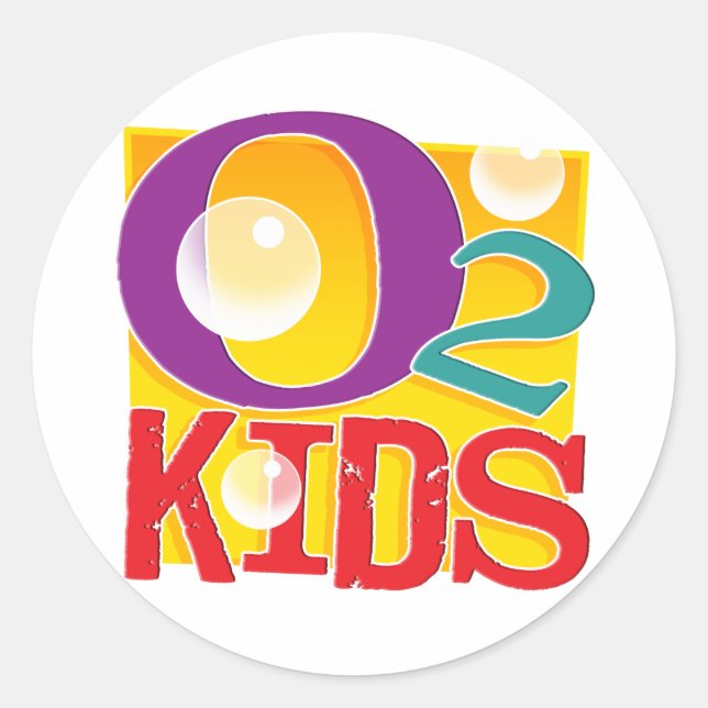 O2 Kinder-Aufkleber Runder Aufkleber (Vorderseite)