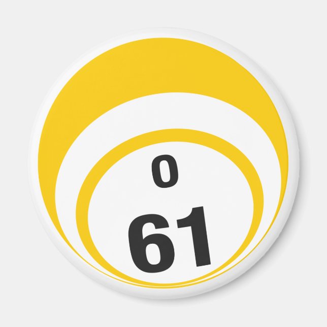 O 61 Bingo Ball Kühlschrankmagnet (Vorne)