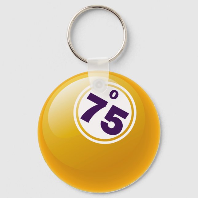 O 75 BINGO BALL SCHLÜSSELANHÄNGER (Vorderseite)