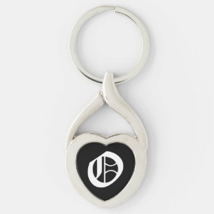 "O" Black Heart Keychain Schlüsselanhänger