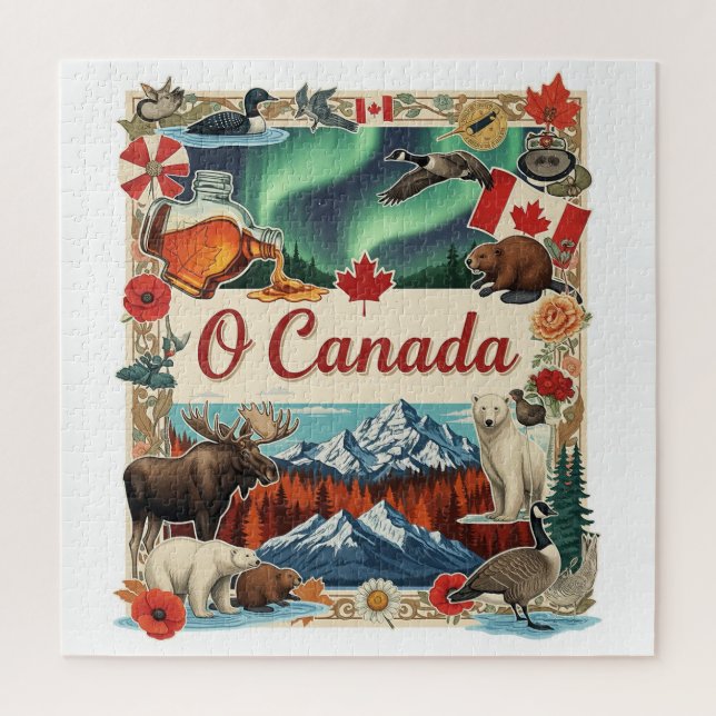 O Canada Collage – Vintage Patriotic jigsaw puzzle (Vertical)