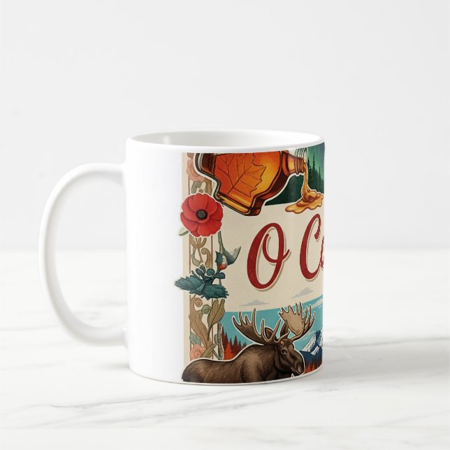 O Canada Collage – Vintage Patriotic  Kaffeetasse (Links)