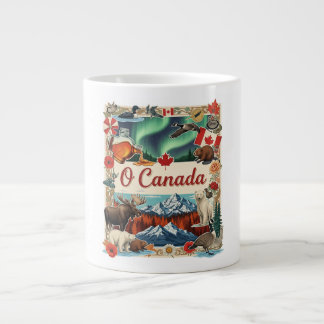 O Canada Collage – Vintage Patriotisch  Jumbo-Tasse