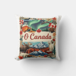 O Canada Collage – Vintage patriotisches T-Shirt Kissen