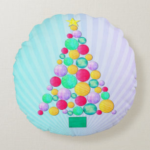 O Christmas Whimsey Folk Art Rundes Kissen