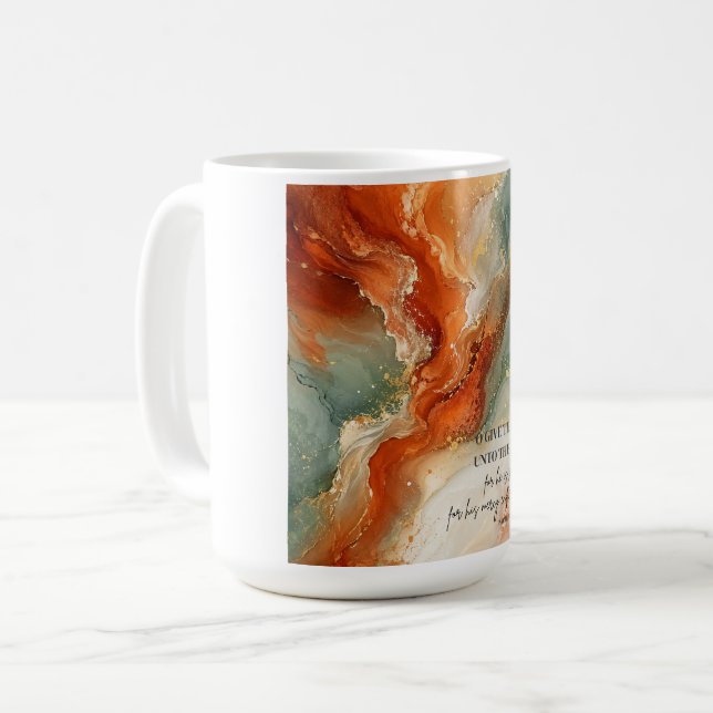 O DANKET DEM HERRN |Erntedankgeschenk Kaffeetasse (Vorderseite Links)