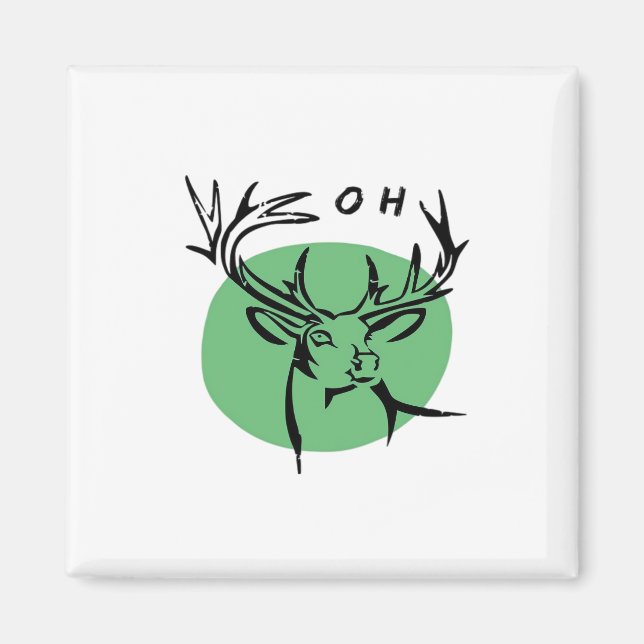 O Dear O Dear Green Minimal Modern Design  Magnet (Vorne)