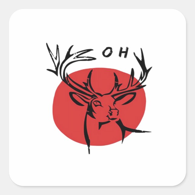 O Dear O Dear Red Retro Classic Design  Quadratischer Aufkleber (Vorderseite)