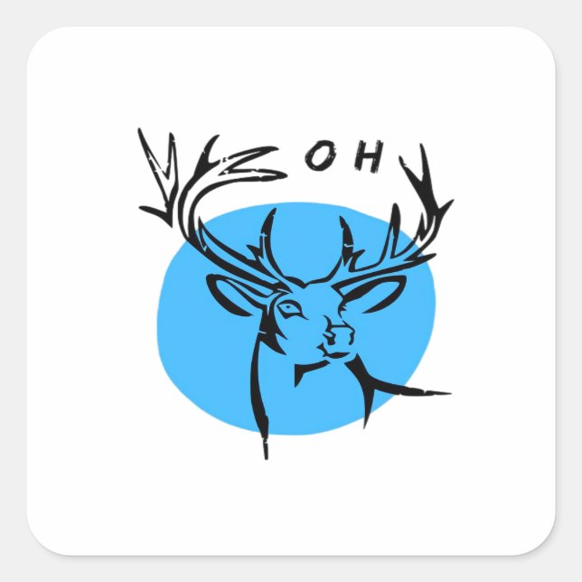 O Dear Oh Dear Blue Whimsical Aesthetic  Quadratischer Aufkleber (Vorderseite)