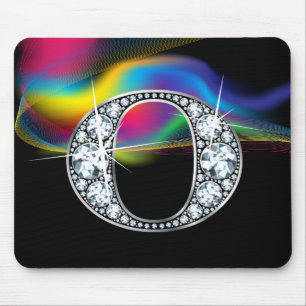 "O" Diamantblende mit Rainbow Swirl Mousepad
