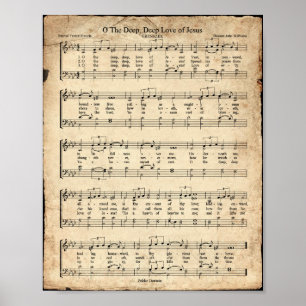 O die tiefe tiefe Liebe Jesu Vintage-Hymne-Druck Poster