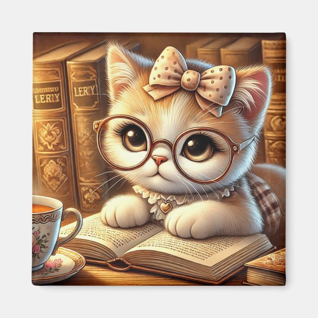 "O Encanto Felino: Guardiões de Mistérios e Carinh Magnet (Vorne)