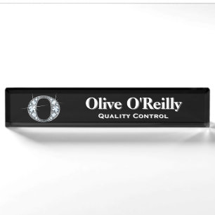 O Faux Diamond Desk Plaque d'identification