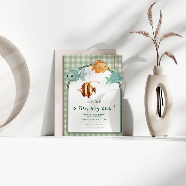 o Fisch allein Junge 1. Geburtstag Einladung (Von Creator hochgeladen)