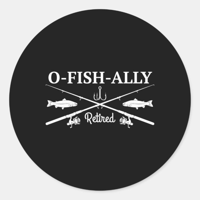 O-Fisch-alleinmütige Rettiretenfischerei Runder Aufkleber (Vorderseite)