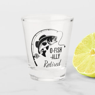 O-Fisch-lich Ruhestand Lustiger Angler Ruhestand Schnapsglas