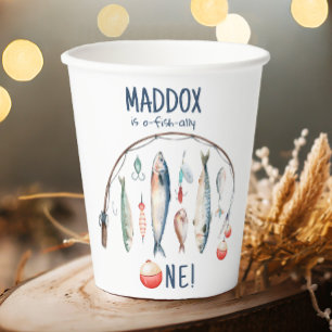 O-Fish-Ally der große blaue Junge zum Geburtstag Pappbecher