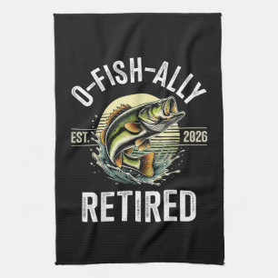 O-Fish-Ally Im Ruhestand 2026 Fischer Angeln Geschirrtuch