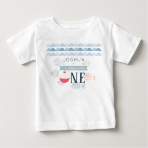 O-fish-ally One Fischerjunge Weiß 1. Geburtstag Baby T-shirt
