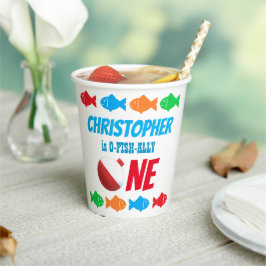 O-Fish-Ally One Fishing 1. Geburtstag Pappbecher