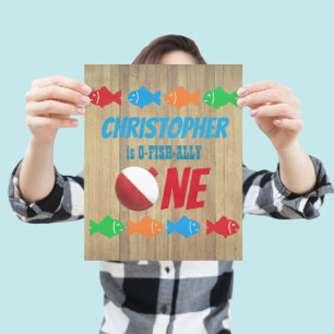O-Fish-Ally One Fishing 1. Geburtstag Poster
