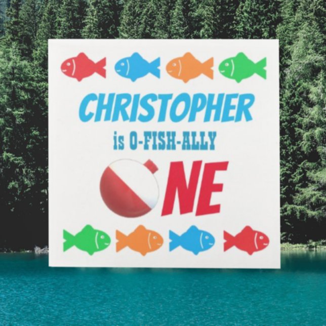 O-Fish-Ally One Fishing 1. Geburtstag Serviette (Von Creator hochgeladen)