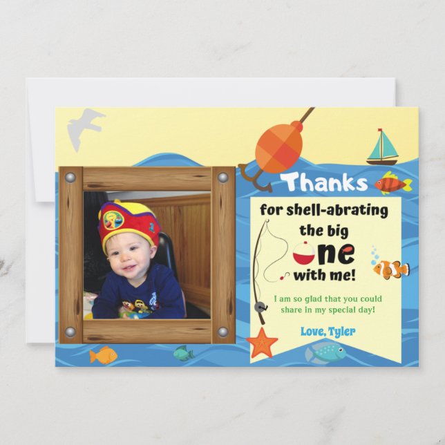 O-Fish-ally One Foto Dankeschön Card Dankeskarte (Vorderseite)