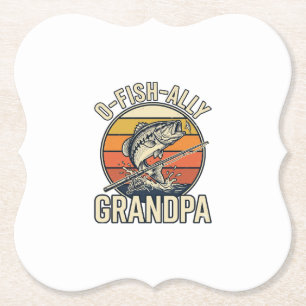O-Fish-Ally Opa-Angeln Vintage-Shirt-Design_1 Untersetzer