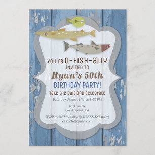 O-FISH-ALLY Pêche Invitation de fête d'anniversair