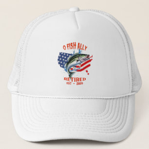 "O-FISH-ALLY Remüde:Proud, Free, and Fishing 2025 Truckerkappe