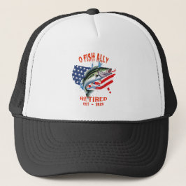 "O-FISH-ALLY Remüde:Proud, Free, and Fishing 2025 Truckerkappe