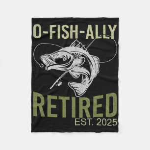 O-fish-ally Rentner Est 2025 Fischer Angeln Ruhest Fleecedecke