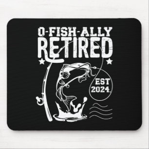 O-fish-ally Rentner seit 2024 Rentner-Angeln Mousepad