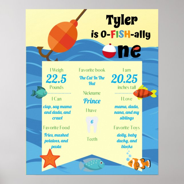 O-Fish-ally Un 1er Anniversaire Poster de jalon (Devant)