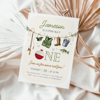 O-fish-One Fishing 1. Geburtstag Einladung