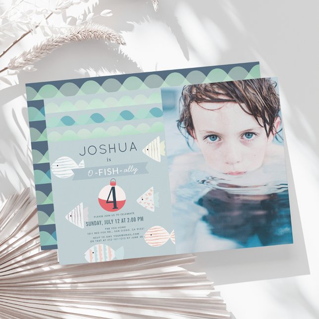 O-fish-One Fishing Boy Birthday Foto Einladung (Von Creator hochgeladen)