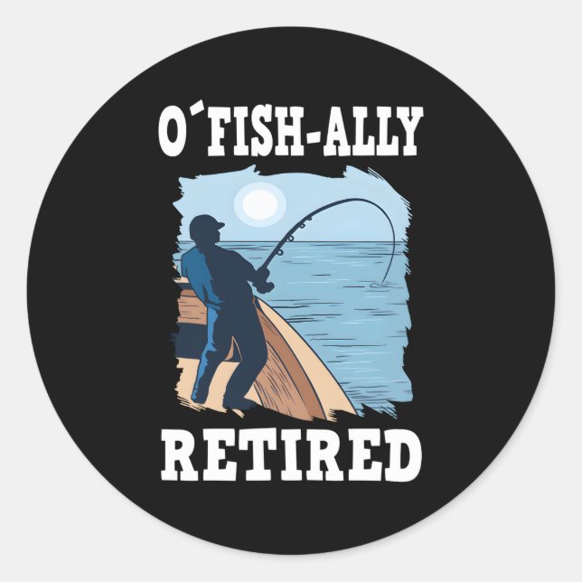 O`Fishalal Remüde Fishing Runder Aufkleber (Vorderseite)