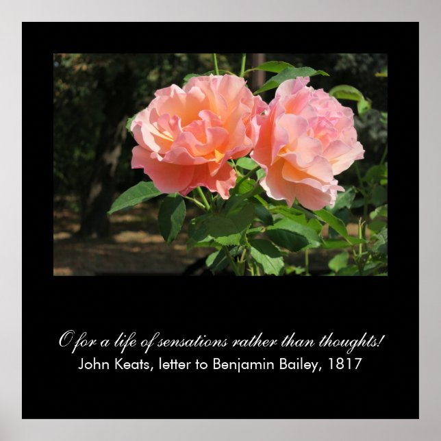 O für ein Leben der Empfindungen . . . (John Keats Poster (Vorne)