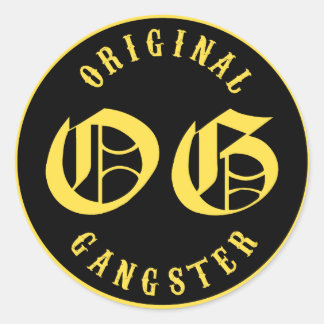 O.G. Original Gangster Runder Aufkleber