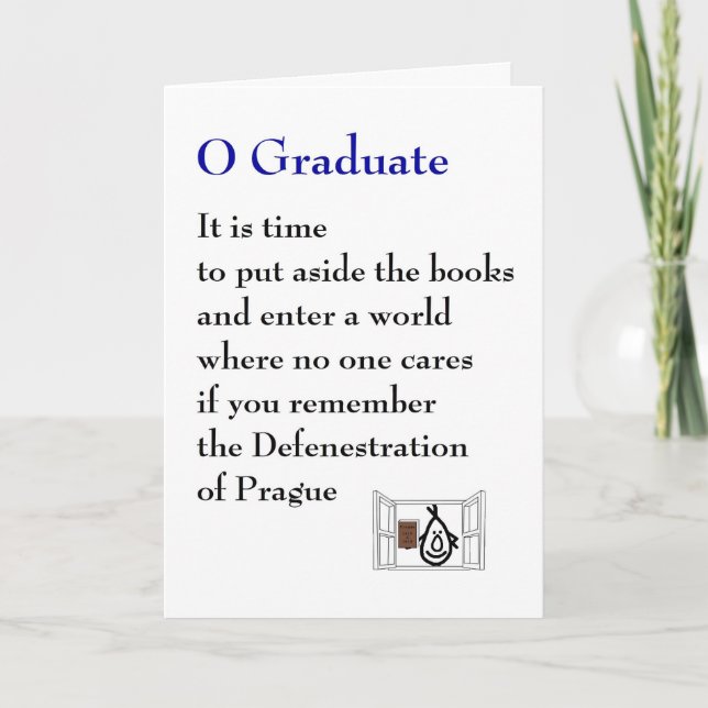 O Graduate - ein sonderbares Abschluss Gedicht Karte (Vorderseite)